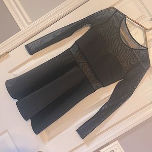 Long-Sleeve Mesh Skater Dress - SHEIN (MD) - NOT ZEBRA PRINT OR PATTERNED.